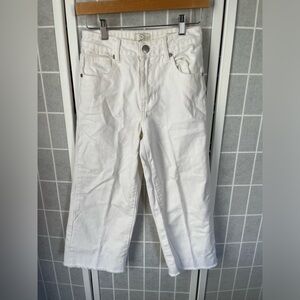 Cotton On 91 Mid Wide Crop Jeans, White, Size 2.